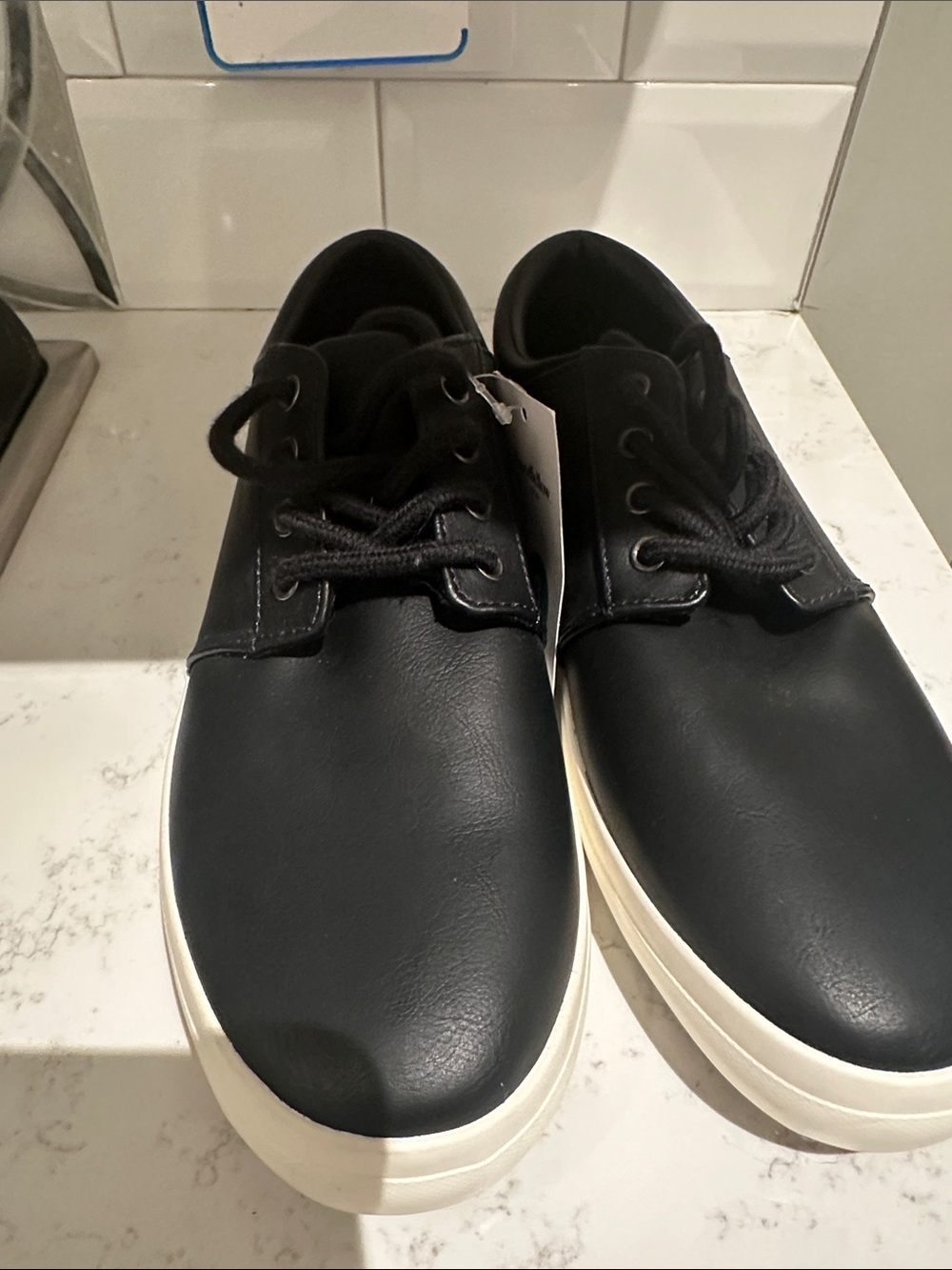 Goodfellow & Co Black Lace-Up Sneakers with White Sole